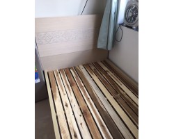 THANH LÝ GIƯỜNG NGỦ TRẮNG VÁN MDF, 1M